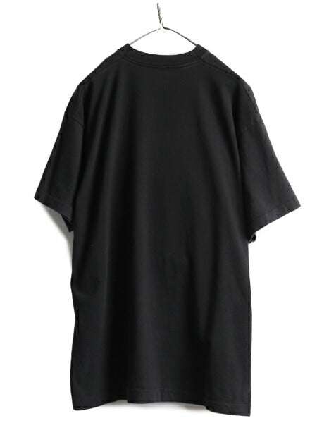 90s USA製 大きいサイズ XL ■ メッセージ プリント Tシャツ ( メンズ ) 古着 90年代 オールド 当時物 ヘビーウェイト シングルステッチ 黒
