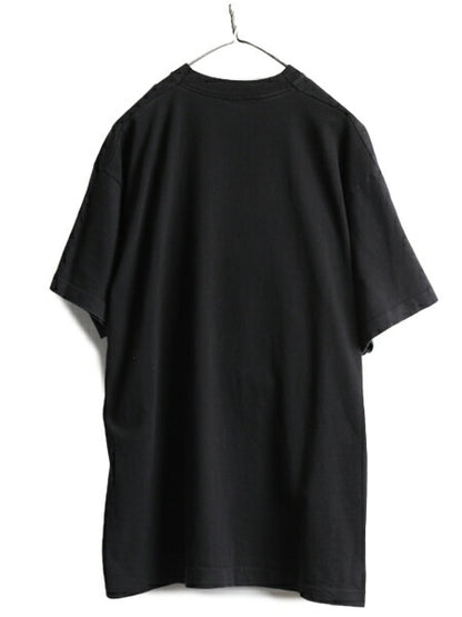 90s USA製 大きいサイズ XL ■ メッセージ プリント Tシャツ ( メンズ ) 古着 90年代 オールド 当時物 ヘビーウェイト シングルステッチ 黒