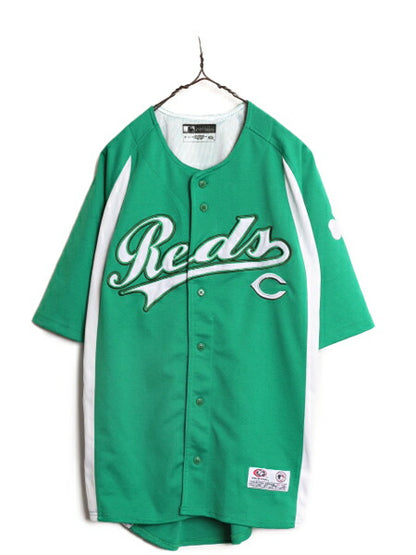 MLB オフィシャル TRUE FAN レッズ ベースボール シャツ メンズ M / 古着 ゲームシャツ ユニフォーム メジャーリーグ 半袖シャツ 大リーグ