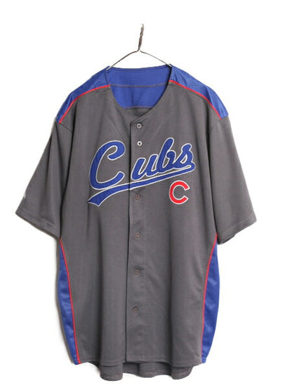 MLB オフィシャル Stitches カブス ベースボール シャツ メンズ XL 程/ 古着 ゲームシャツ ユニフォーム メジャーリーグ 半袖シャツ 重ね着