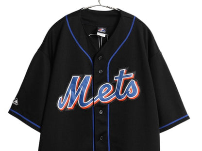 メッツ ベースボール シャツ メンズ XXL / MLB オフィシャル マジェスティック 大リーグ ユニフォーム ゲームシャツ 大きいサイズ ジャージ