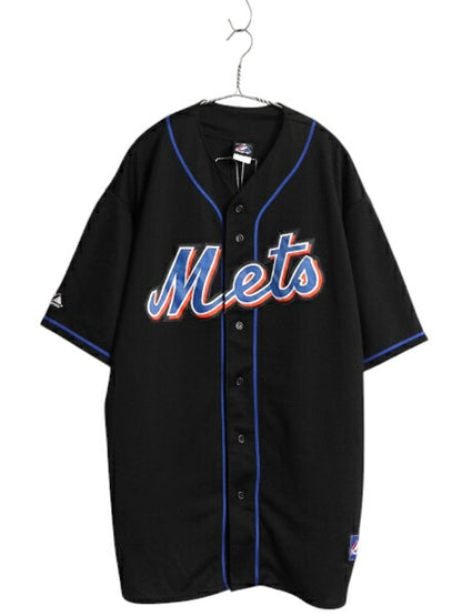 メッツ ベースボール シャツ メンズ XXL / MLB オフィシャル マジェスティック 大リーグ ユニフォーム ゲームシャツ 大きいサイズ ジャージ