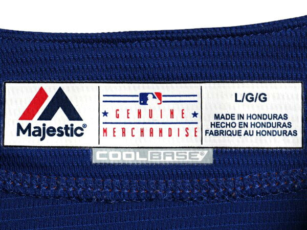 メッツ ベースボール シャツ メンズ L / MLB オフィシャル マジェスティック 大リーグ ユニフォーム ゲームシャツ 半袖シャツ ジャージ 青