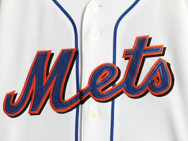 メッツ ベースボール シャツ メンズ L / MLB オフィシャル マジェスティック 大リーグ ユニフォーム ゲームシャツ 半袖シャツ ジャージ 白