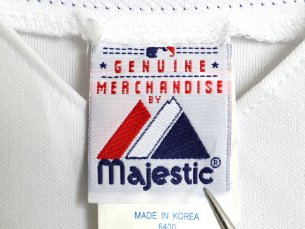 メッツ ベースボール シャツ メンズ L / MLB オフィシャル マジェスティック 大リーグ ユニフォーム ゲームシャツ 半袖シャツ ジャージ 白