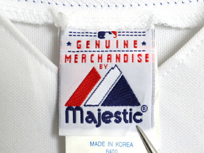 メッツ ベースボール シャツ メンズ L / MLB オフィシャル マジェスティック 大リーグ ユニフォーム ゲームシャツ 半袖シャツ ジャージ 白