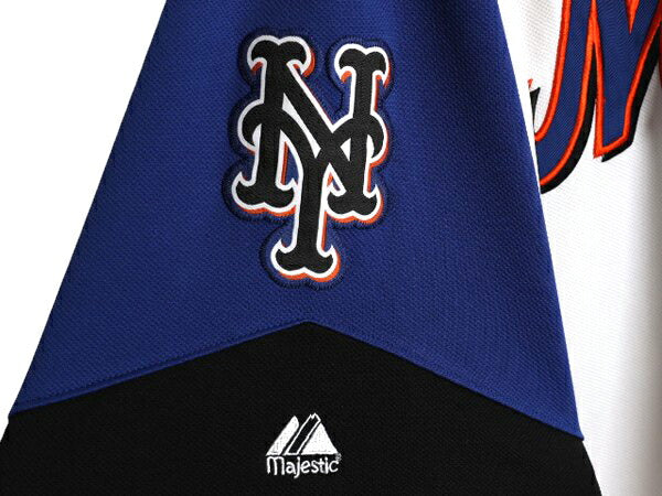 メッツ ベースボール シャツ メンズ XXL 程/ MLB オフィシャル マジェスティック 大リーグ ユニフォーム ゲームシャツ 重ね着 大きいサイズ
