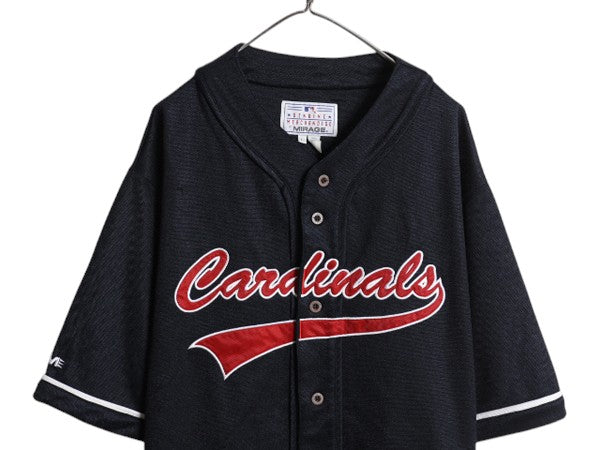 カージナルス ベースボール シャツ メンズ L / MLB オフィシャル ミラージュ 大リーグ ユニフォーム ゲームシャツ 半袖シャツ ジャージ 紺