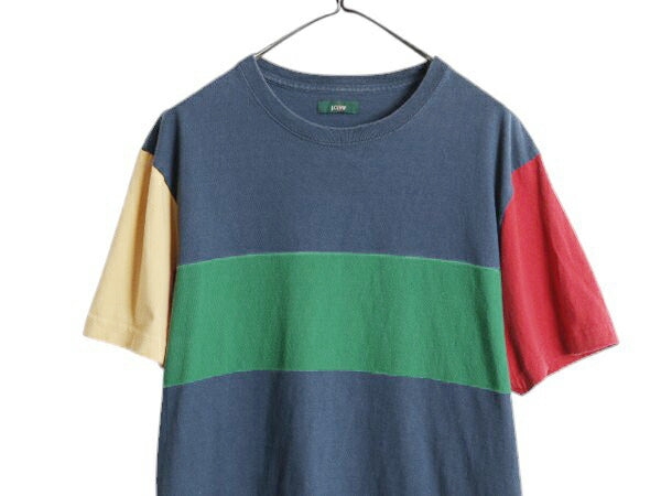 ジェイクルー クレイジーパターン 半袖 Tシャツ メンズ XL / 古着 復刻 90s 巨人タグ コットン マルチカラー ヘビーウェイト 大きいサイズ