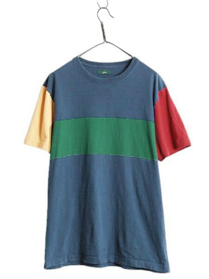 ジェイクルー クレイジーパターン 半袖 Tシャツ メンズ XL / 古着 復刻 90s 巨人タグ コットン マルチカラー ヘビーウェイト 大きいサイズ