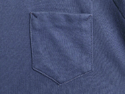 60s USA製 ロバート ブルース ポケット付き 無地 半袖 Tシャツ M 小さめ メンズ S / ヴィンテージ ポケT シングルステッチ スムース素材 紺