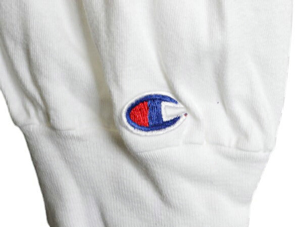 00s チャンピオン ワンポイント 長袖 Tシャツ メンズ XL オールド コットン ヘビーウェイト ロンT 目付き スプリプト ロゴ 大きいサイズ 白