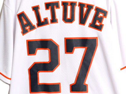 USA製 MLB オフィシャル Majestic アストロズ ベースボール シャツ メンズ M / ユニフォーム メジャーリーグ ゲームシャツ 半袖シャツ 野球