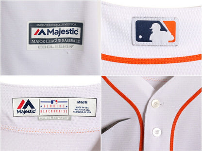 USA製 MLB オフィシャル Majestic アストロズ ベースボール シャツ メンズ M / ユニフォーム メジャーリーグ ゲームシャツ 半袖シャツ 野球