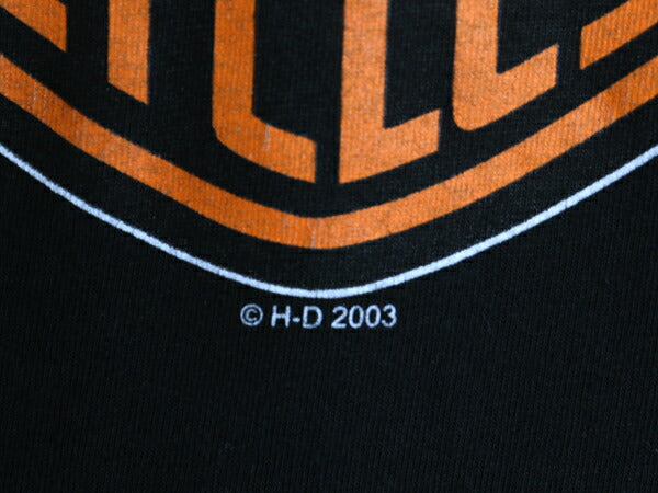 00s ハーレー ダビッドソン 両面 プリント 半袖 Tシャツ メンズ M / オールド オフィシャル バイク イラスト ヘビーウェイト カットソー 黒