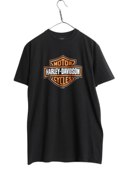 00s ハーレー ダビッドソン 両面 プリント 半袖 Tシャツ メンズ M / オールド オフィシャル バイク イラスト ヘビーウェイト カットソー 黒