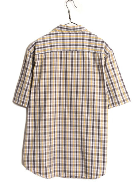 US企画 カーハート チェック ボタンダウン 半袖 シャツ メンズ L / Carhartt ワーク 半袖シャツ ポケット付き マルチカラー コットン 廃盤