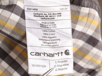 US企画 カーハート チェック ボタンダウン 半袖 シャツ メンズ L / Carhartt ワーク 半袖シャツ ポケット付き マルチカラー コットン 廃盤