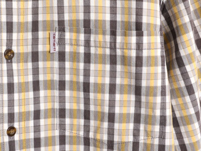 US企画 カーハート チェック ボタンダウン 半袖 シャツ メンズ L / Carhartt ワーク 半袖シャツ ポケット付き マルチカラー コットン 廃盤