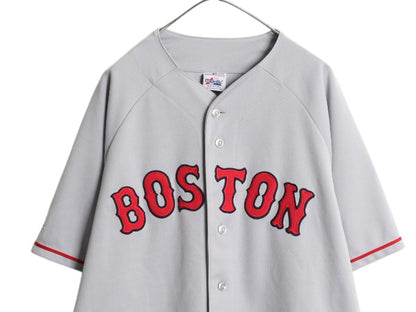 レッドソックス ベースボール シャツ メンズ XL / 古着 MLB オフィシャル マジェスティック 大リーグ ユニフォーム ゲームシャツ ジャージ