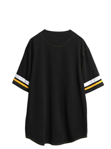 パイレーツ ベースボール シャツ メンズ L MLB オフィシャル トゥルーファン 大リーグ ユニフォーム ゲームシャツ ジャージ 半袖シャツ 黒