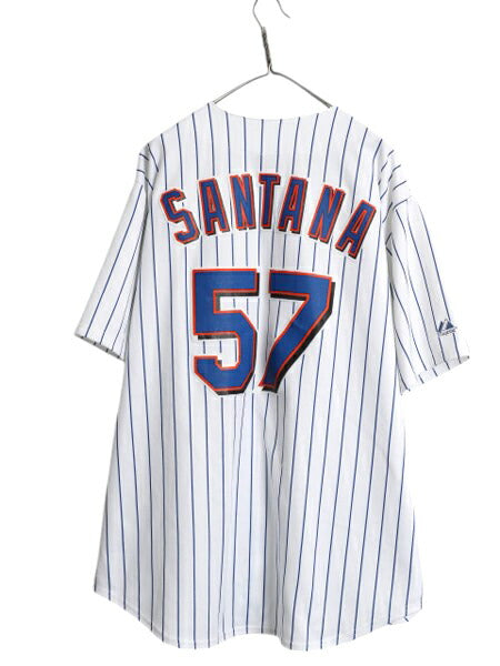 メッツ ベースボール シャツ メンズ XXL / MLB オフィシャル マジェスティック 大リーグ ユニフォーム ゲームシャツ ジャージ 大きいサイズ