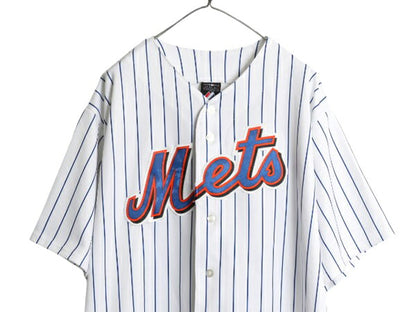 メッツ ベースボール シャツ メンズ XXL / MLB オフィシャル マジェスティック 大リーグ ユニフォーム ゲームシャツ ジャージ 大きいサイズ