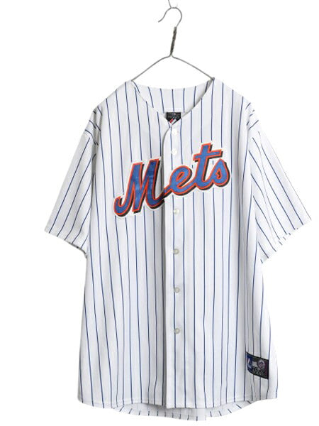 メッツ ベースボール シャツ メンズ XXL / MLB オフィシャル マジェスティック 大リーグ ユニフォーム ゲームシャツ ジャージ 大きいサイズ