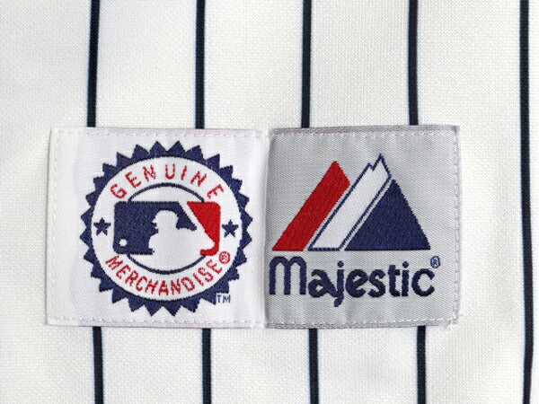 ヤンキース ベースボール シャツ メンズ M 程/ MLB オフィシャル マジェスティック 大リーグ ユニフォーム ゲームシャツ 重ね着 半袖シャツ