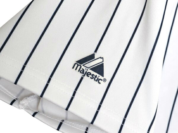 ヤンキース ベースボール シャツ メンズ M 程/ MLB オフィシャル マジェスティック 大リーグ ユニフォーム ゲームシャツ 重ね着 半袖シャツ