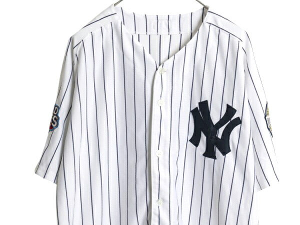 USA製 ヤンキース ベースボール シャツ メンズ XXL 程 MLB オフィシャル マジェスティック 大リーグ ユニフォーム 半袖シャツ 大きいサイズ