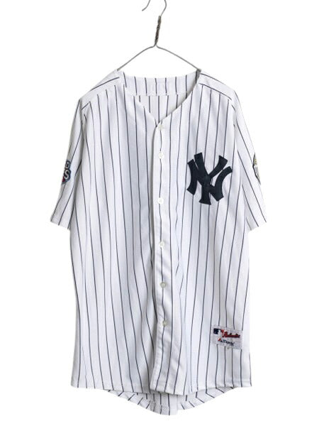 USA製 ヤンキース ベースボール シャツ メンズ XXL 程 MLB オフィシャル マジェスティック 大リーグ ユニフォーム 半袖シャツ 大きいサイズ