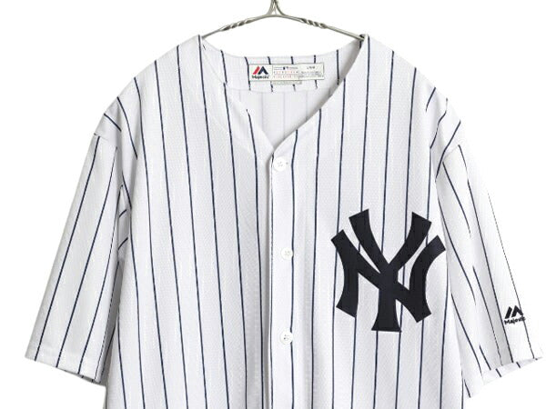 ヤンキース ベースボール シャツ メンズ L / MLB オフィシャル マジェスティック 大リーグ ユニフォーム ゲームシャツ ジャージ 半袖シャツ