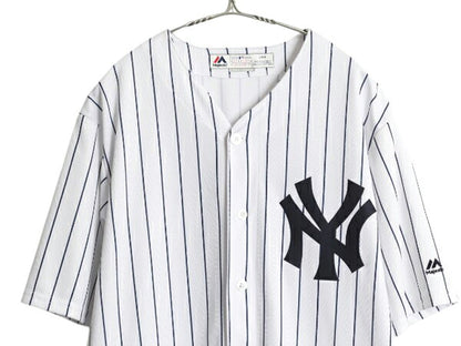 ヤンキース ベースボール シャツ メンズ L / MLB オフィシャル マジェスティック 大リーグ ユニフォーム ゲームシャツ ジャージ 半袖シャツ