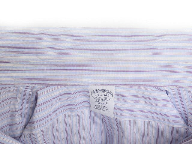 ブルックスブラザーズ ストライプ 長袖 シャツ メンズ M 程/ BROOKS BROTHERS ピマ コットン ワイシャツ ポケット付き ドレス マルチカラー