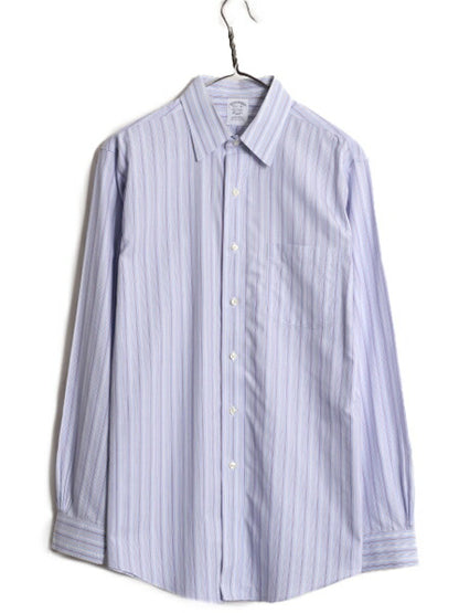 ブルックスブラザーズ ストライプ 長袖 シャツ メンズ M 程/ BROOKS BROTHERS ピマ コットン ワイシャツ ポケット付き ドレス マルチカラー
