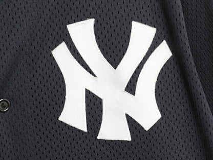 USA製 ヤンキース ベースボール シャツ メンズ L / 古着 MLB オフィシャル マジェスティック 大リーグ ユニフォーム メッシュ ゲームシャツ