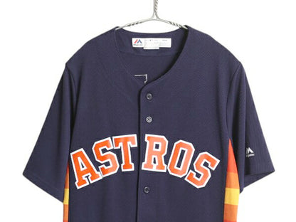 アストロズ ベースボール シャツ メンズ S / MLB オフィシャル マジェスティック 大リーグ ユニフォーム ゲームシャツ ジャージ 半袖シャツ