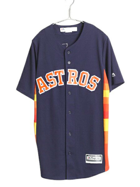 アストロズ ベースボール シャツ メンズ S / MLB オフィシャル マジェスティック 大リーグ ユニフォーム ゲームシャツ ジャージ 半袖シャツ