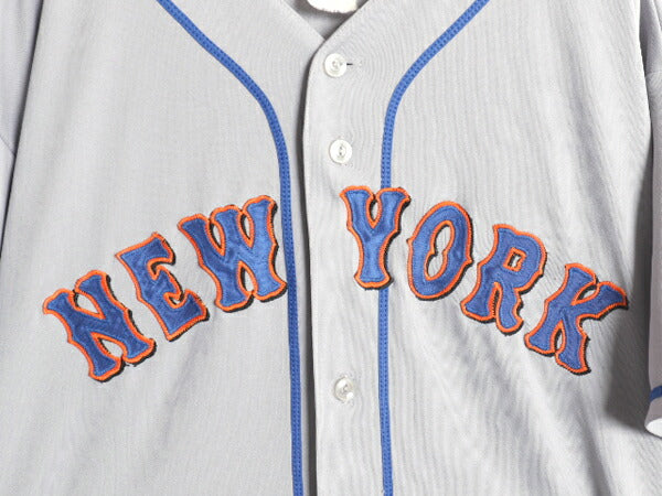 USA製 メッツ ベースボール シャツ メンズ XXL 程/ 古着 MLB オフィシャル マジェスティック 大リーグ ユニフォーム ジャージ 大きいサイズ