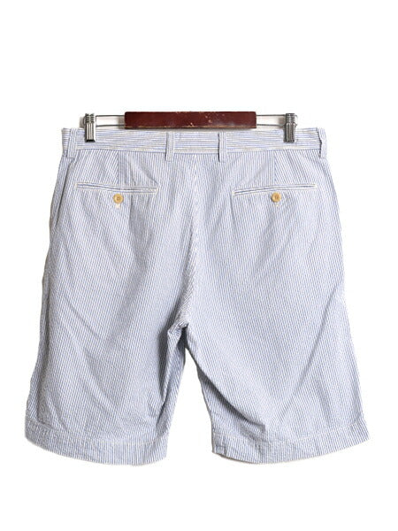 ジェイクルー シアサッカー ストライプ ショート パンツ メンズ 33 / 古着 J CREW ノータック ショーツ 短パン 半パン コットン 2トーン