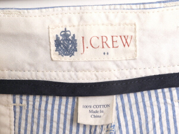 ジェイクルー シアサッカー ストライプ ショート パンツ メンズ 33 / 古着 J CREW ノータック ショーツ 短パン 半パン コットン 2トーン