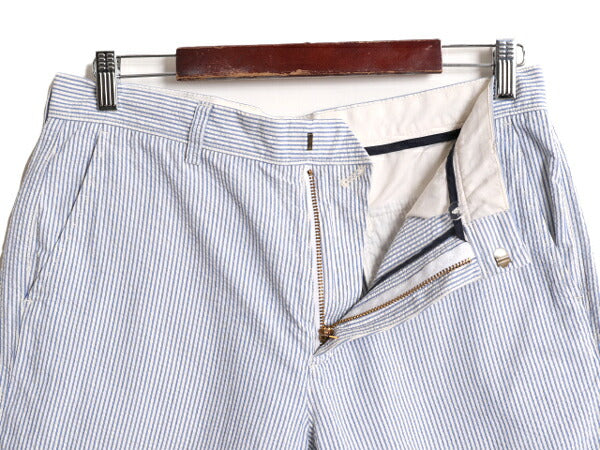 ジェイクルー シアサッカー ストライプ ショート パンツ メンズ 33 / 古着 J CREW ノータック ショーツ 短パン 半パン コットン 2トーン