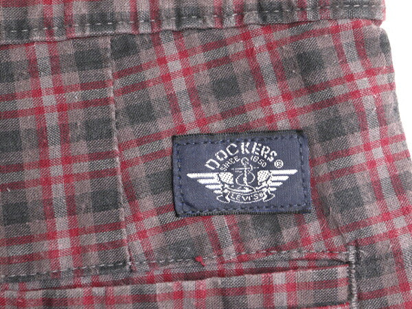 90s 00s USA製 ドッカーズ リーバイス チェック ショートパンツ メンズ 36 / オールド LEVIS DOCKERS 短パン ツータック ショーツ コットン