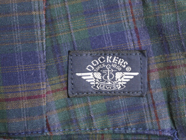 90s USA製 ドッカーズ リーバイス チェック ショート パンツ メンズ 36 古着 オールド LEVIS DOCKERS 短パン ツータック コットン ショーツ