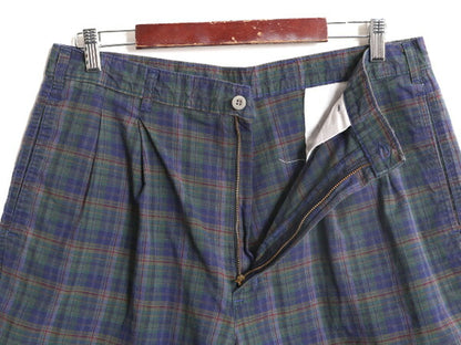 90s USA製 ドッカーズ リーバイス チェック ショート パンツ メンズ 36 古着 オールド LEVIS DOCKERS 短パン ツータック コットン ショーツ