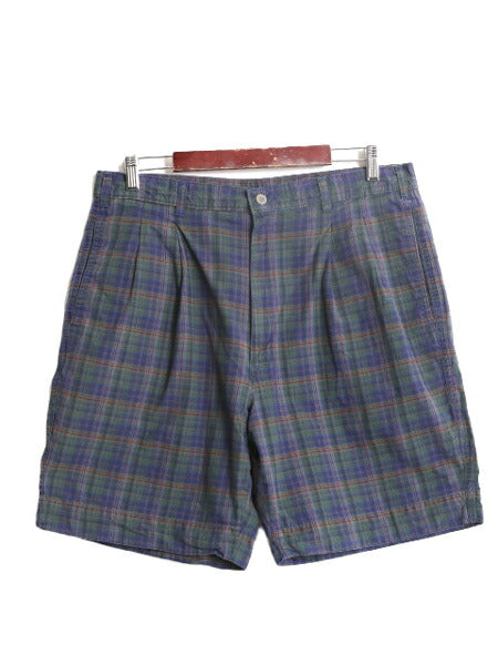 90s USA製 ドッカーズ リーバイス チェック ショート パンツ メンズ 36 古着 オールド LEVIS DOCKERS 短パン ツータック コットン ショーツ