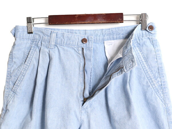 90s ドッカーズ リーバイス シャンブレー ショート パンツ メンズ 33 / オールド LEVIS DOCKERS 短パン 100% コットン ツータック ショーツ