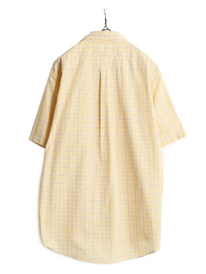 ブルックスブラザーズ チェック 半袖 ボタンダウン シャツ メンズ L / 古着 Brooks Brothers 半袖シャツ コットン ノーアイロン ワイシャツ