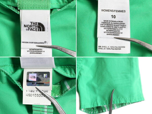 ■ ノースフェイス リバーシブル ショートパンツ 10 レディース L 程/ 古着 The North Face スイム ショーツ 短パン 半パン 緑 アウトドア